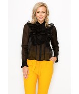 Women&#39;s Ruffle Trim Long Sleeve Blouse - $18.91 CAD