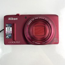 PARTS OR REPAIR Nikon COOLPIX S9500 18.1MP Compact Digital Camera Red - £108.47 GBP