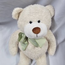 Animal Adventure Teddy Bear Plush 2007 Stuffed Animal Green Stripe Bow Tie Cream - £46.65 GBP