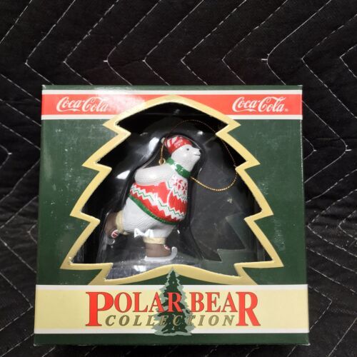 Vintage 1994 Coca-Cola Polar Bear Collection "Skating Polar Bear" Ornament NIB - $6.93