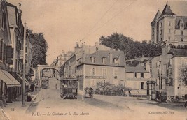 Pau France~Le Chateau Et La Rue MARCA-TRAMWAY &amp; TRAM~1905 Postcard - £7.94 GBP