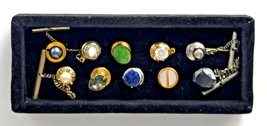 Lot 10 Assorted Tie Tack Lapel Pins Fronts Mixed Gemstone Faux Pearl Rhi... - $601.60 MXN