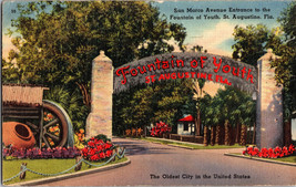 The Oldest City in the US  San Marco Ave. Entrance St Augustine Fla Vtg Postcard - £5.03 GBP