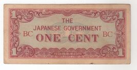 Malaya, One Cent, 1942 The Japanese Government, Red Series BC - WWII, PM... - $13.01