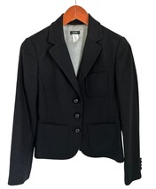 J.Crew Womens Black Wool Blazer Woven Scotland Robert Noble Button Front... - $39.59