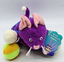 Baby Folkmanis Kitty with Ball Hand Puppet Purple Cat Plush Stuffed Toy RARE - £146.19 GBP