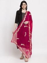 Women Embroidered Dupatta with Gotta Patti Chuni Shawl Scarf Free shipping - £11.43 GBP