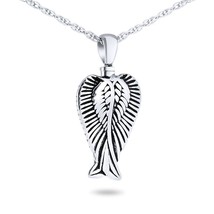 Sterling Silver Cherished Angel Wings Pendant Funeral Cremation Urn w/necklace - £67.78 GBP