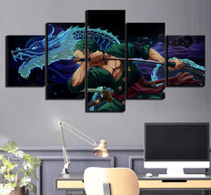 5 Pcs Canvas Painting Japanese Animation Roronoa Zoro Picture Mural Home Decor - £8.03 GBP
