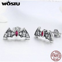 WOSTU Brand New 925 Silver Stylish Bat Animal Stud Earrings for Women S925 Silve - £16.05 GBP