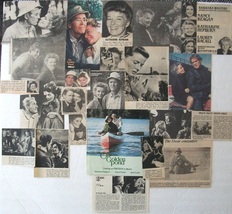 KATHARINE HEPBURN ~ 29 Color, B&amp;W Vintage Clippings, Articles 1955, 1976... - £6.67 GBP