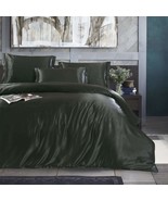 Black Dark Luxury Silk Bedding Set. Include Silk Duvet Cover, Silk Pillo... - $1,846.76 MXN