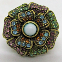 Heidi Daus Floral Ring Cabochons and Turquoise Size 8 - £43.87 GBP