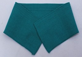 Rugby Knit Shirt Collar Turquoise 3.5&quot; x 17&quot; Self-Finished Hemmed Trim M... - £3.12 GBP