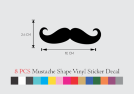 8 PCS Funny Mustache shape Vinyl Decal Sticker  4 Inch set - £9.66 GBP+