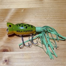 Arbogast Hula Popper 2 1/4&quot; Frog Soft Tail Fishing Lure Green Yellow - £8.48 GBP