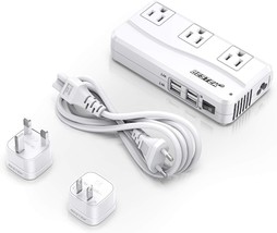 The Bestek Universal Travel Adapter, A 220V To 110V Voltage, Is White In... - $45.92