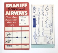 c.1961 Braniff International Airways Airline First Class  Flight Paperwork - £23.77 GBP
