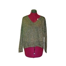 Moon Collection Sweater Black Gold Women Sparkly Hi Low Hem Size Small  ... - $33.67