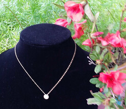 Avon Gold Tone Solitaire Pendant 15 1/2 Inch Necklace, Dainty size - Vin... - $9.00