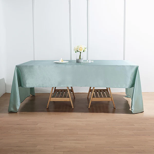 Dusty Sage - Satin - 60x126" Tablecloth  Rectangle Satin Wedding Party Banquet - £17.80 GBP