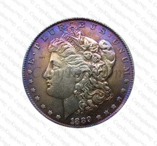 1889 CC Morgan Silver Dollar Multi Colored Key Date COPY coin - £11.94 GBP