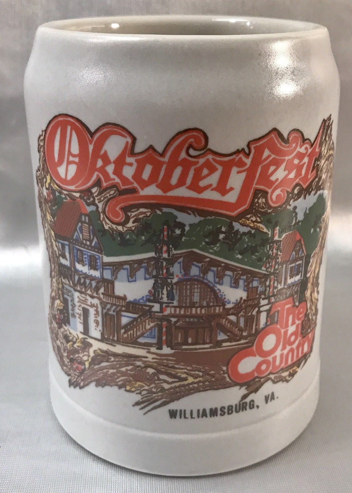 Oktoberfest Beer Stein Old Country Williamsburg, VA Ceramarte Ceramic Mug - $6.98