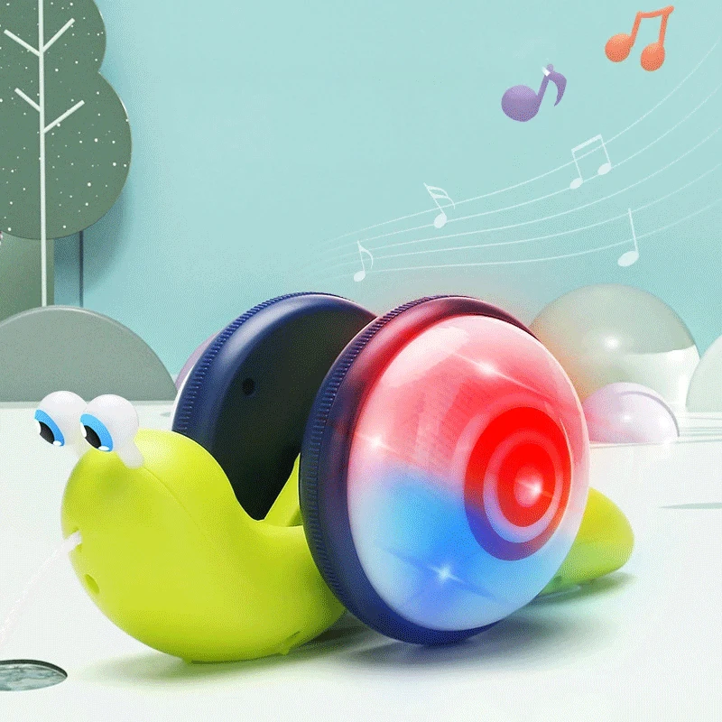 Drag Cord String Cartoon Snail Car Toy Baby Learn to Crawl Pull Walking with - £18.62 GBP