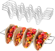 Taco Holders Set of 3,Stainless Steel Taco Shell Holder Stand,Taco Tray Plates f - £14.11 GBP