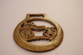Antique Horse Brass featuring an Auto Cycle Very Rare Find cottagecore - $18.43