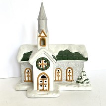 Christmas Light Up Church Steeple Porcelain 8.5” Wide No Lights Included - £17.26 GBP