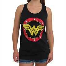 Wonder Woman Logo Women&#39;s Black Racerback Tank Top Black - £23.56 GBP+