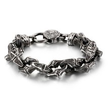  bead bracelet black stainless steel punk bangle cuff designer charms bracelets for men thumb200
