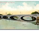 Jefferson Street Bridge South Bend Indiana IN 1909 DB Postcard R22 - £3.12 GBP