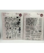 STAMPS 2 Sets Rare Earth Winter Wonderland and Wishes Sentiments Acrylic... - £8.45 GBP
