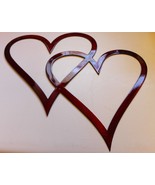 Double Hearts - Metal Wall Art - Metallic Red 12&quot; x 13 1/2&quot;  - $438.64 MXN