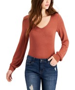 MSRP $29 Self Esteem Juniors&#39; Balloon-Sleeve Cozy Bodysuit Brown Size Me... - $18.37 CAD