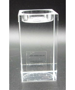 WILLIAMS-SONOMA Home 3 1/2&quot; tall by 2&quot; CLEAR CRYSTAL BLOCK PILLAR CANDLE... - £49.54 GBP