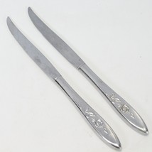 Oneida My Rose Steak Knives 9&quot; Community Stainless Lot of 2 - £7.84 GBP