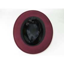 Men's Milani Wool Fedora Hat Soft Crushable Lined FD219 Burgundy image 5