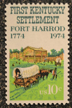 1974 Kentucky Fort Harrod First Settlement 10 cents Stamp Scott#1542 Age 48 Buy. - £1.51 GBP