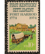 1974 Kentucky Fort Harrod First Settlement 10 cents Stamp Scott#1542 Age... - £1.48 GBP