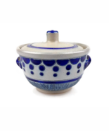 Gres De La Roche sugar bowl with Cobalt blue polka dot Design Jules  Jaq... - $44.20 CAD