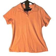 Karen Scott Polo Shirt Orange Womens Size Large Work Casual Cotton - £6.07 GBP