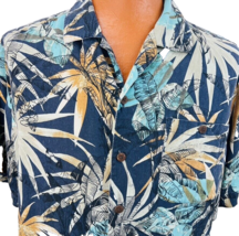 Caribbean Joe Hawaiian Aloha XXL Shirt Palm Trees Leaves Hibiscus Tropical - £39.22 GBP