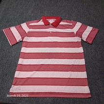 PING Golf Polo Shirt Men Sz Medium Red Wide Striped Sensor Cool - $18.47