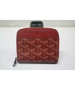 Goyard Matignon PM Wallet Zip Around Red Zippy Compact Wallet Canvas and... - £601.89 GBP