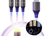 Light Up Phone Charger Cord, Multi Led Charging Cable Rgb Glowing Gradua... - £30.27 GBP