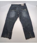Mecca USA Mens 40x30 Dark Blue Straight Leg Denim Jeans Baggy Cut Off Sl... - $15.81
