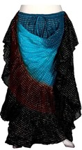 TURQ CHOCOLATE TRIBAL BELLYDANCE ATS AMAZING LUREX GYPSY SkirtY 25Yds~36&quot; - $128.69